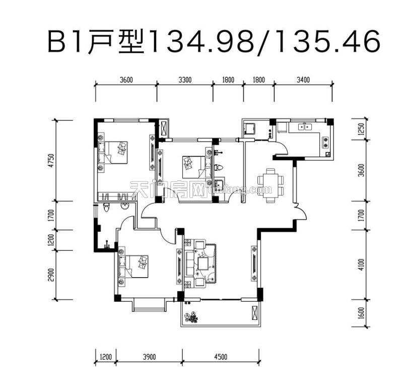 鸿泰公馆B1户型