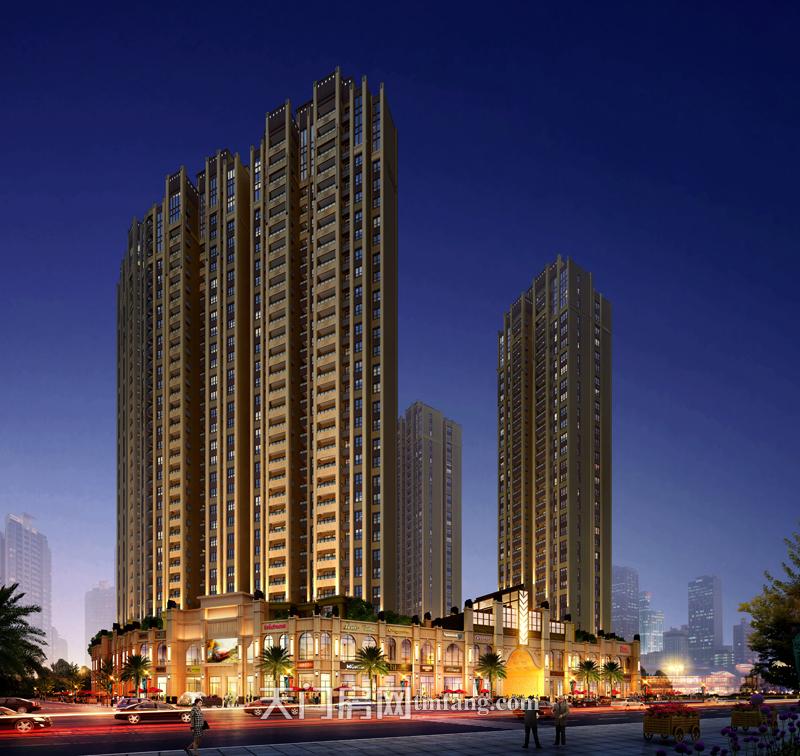 营销效果图透视夜景