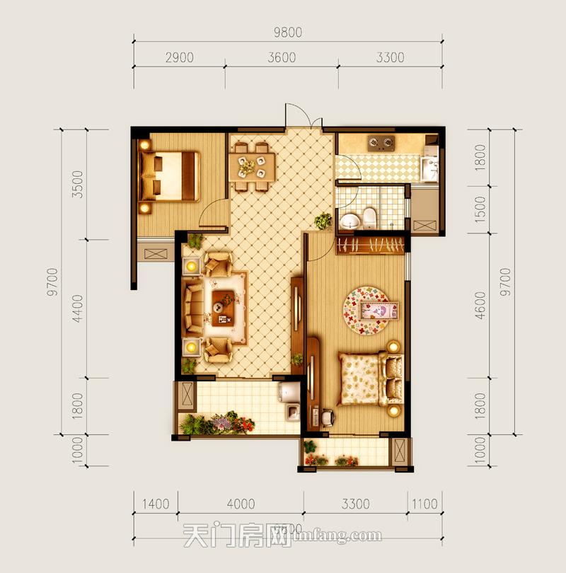 汉旺·世纪城C-10户型
