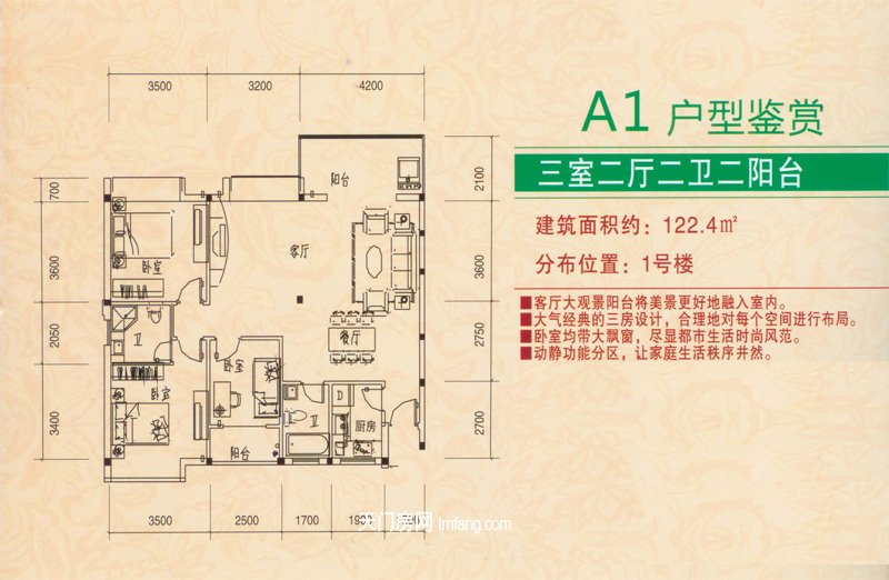 仁信·南洋星城A1户型鉴赏