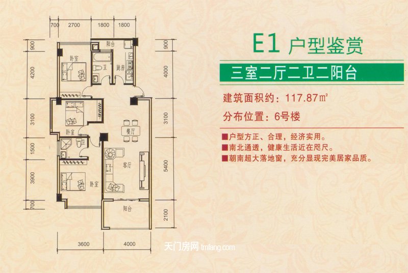 仁信·南洋星城E1户型鉴赏