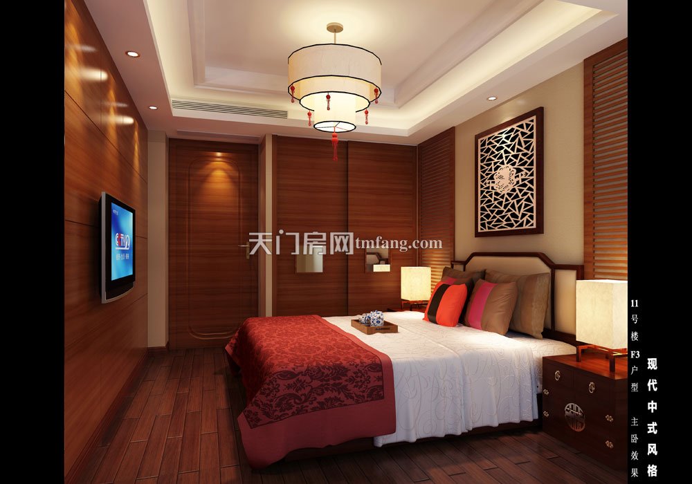 11号楼F3户型，主卧效果图