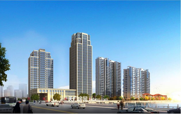 酒店沿湖透视效果图