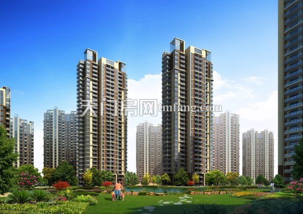 中心花园透视图