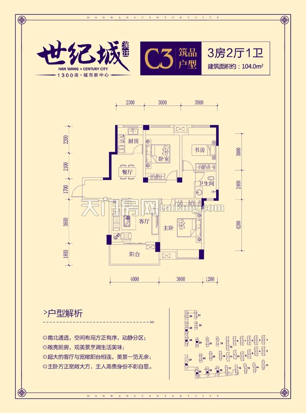汉旺·世纪城C3 筑品户型