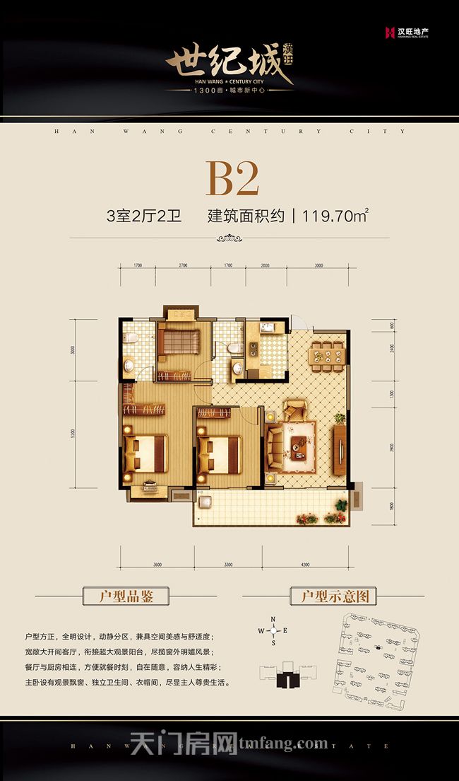 汉旺·世纪城10#B2户型