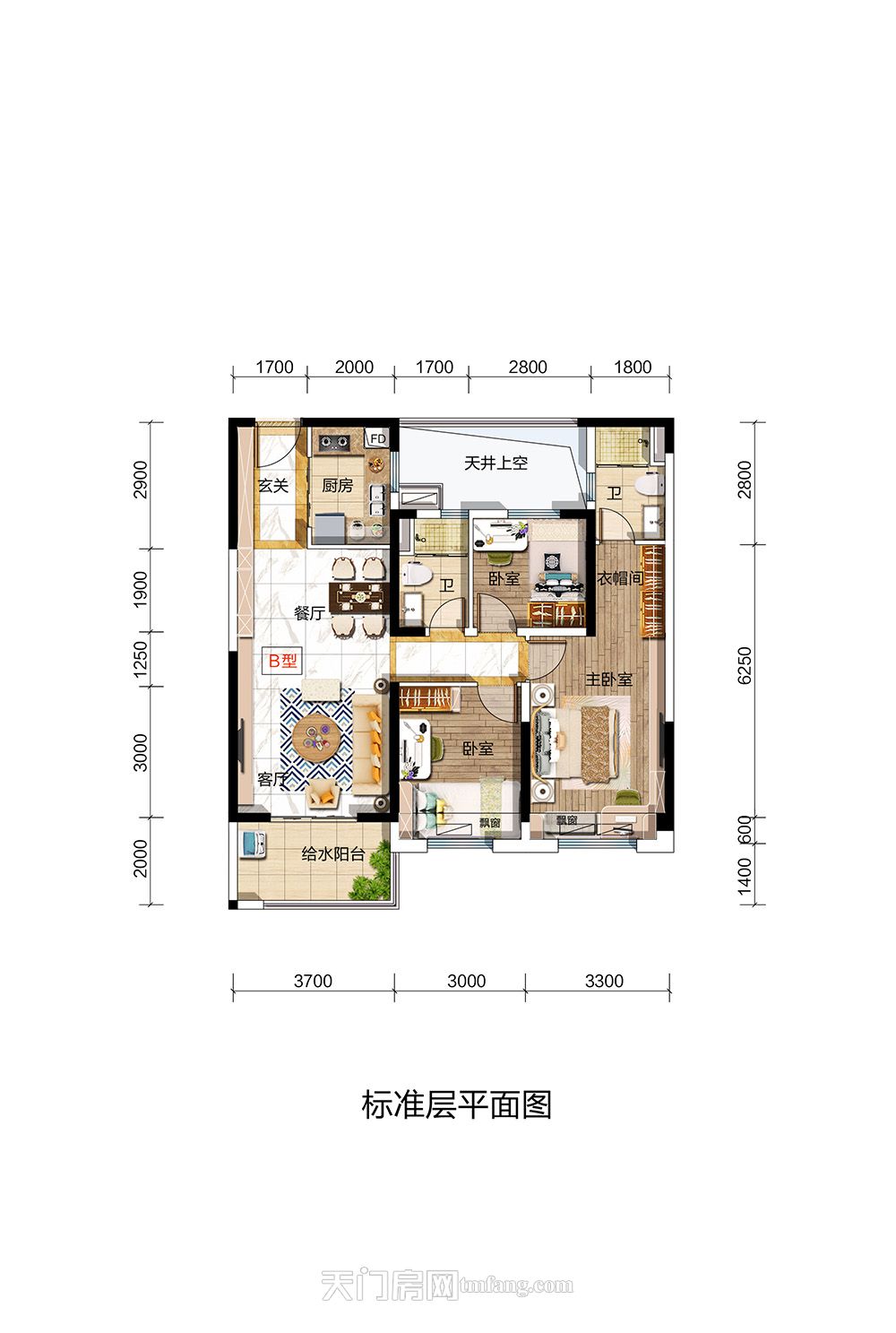 碧桂园玖玺--Y297B户型105㎡