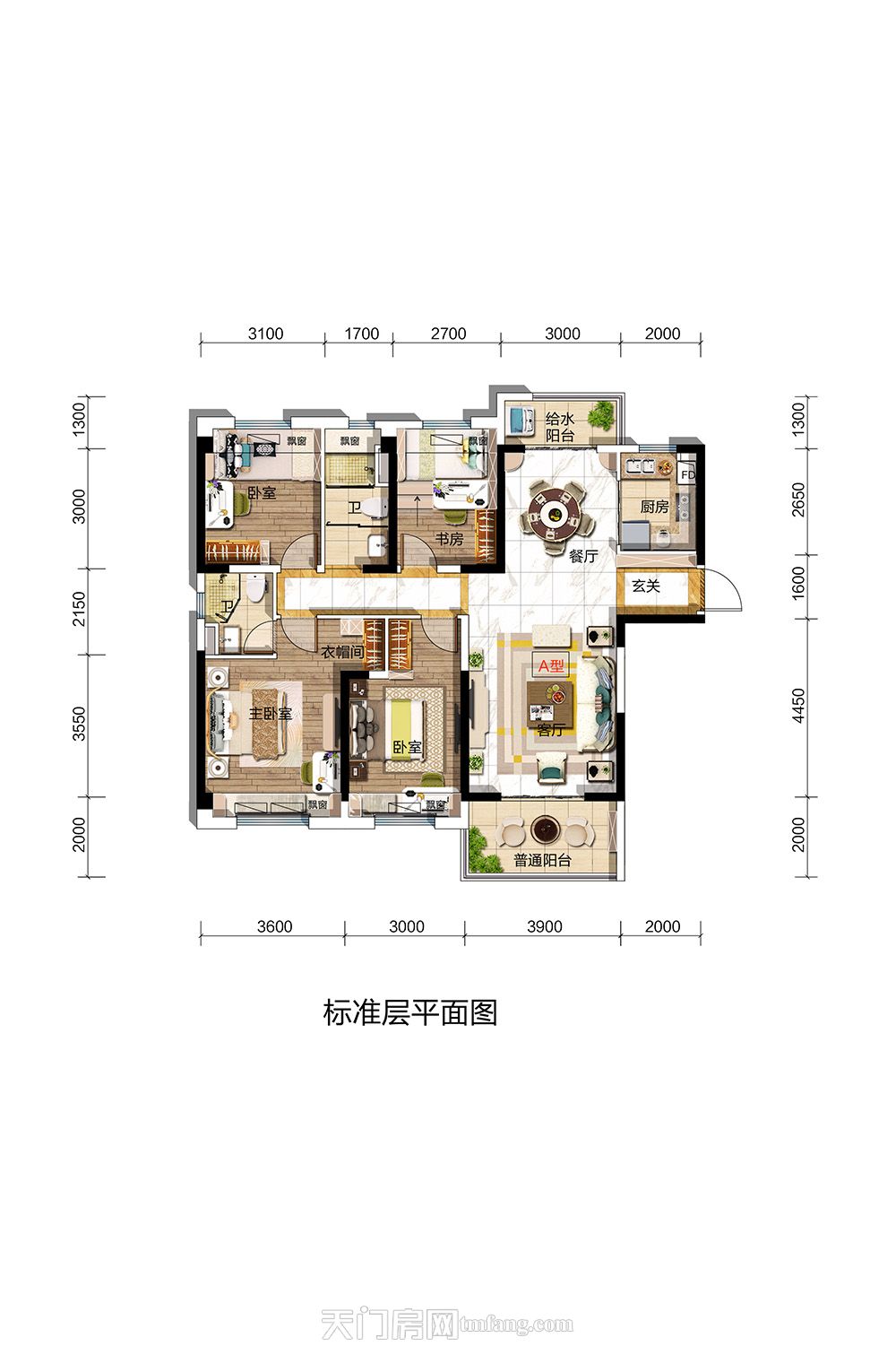 碧桂园玖玺--Y297A户型130㎡