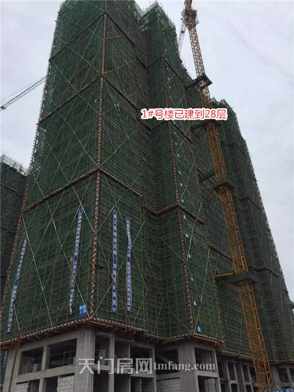 楚天世纪城五月工程进度：  6#号楼已经建到31层