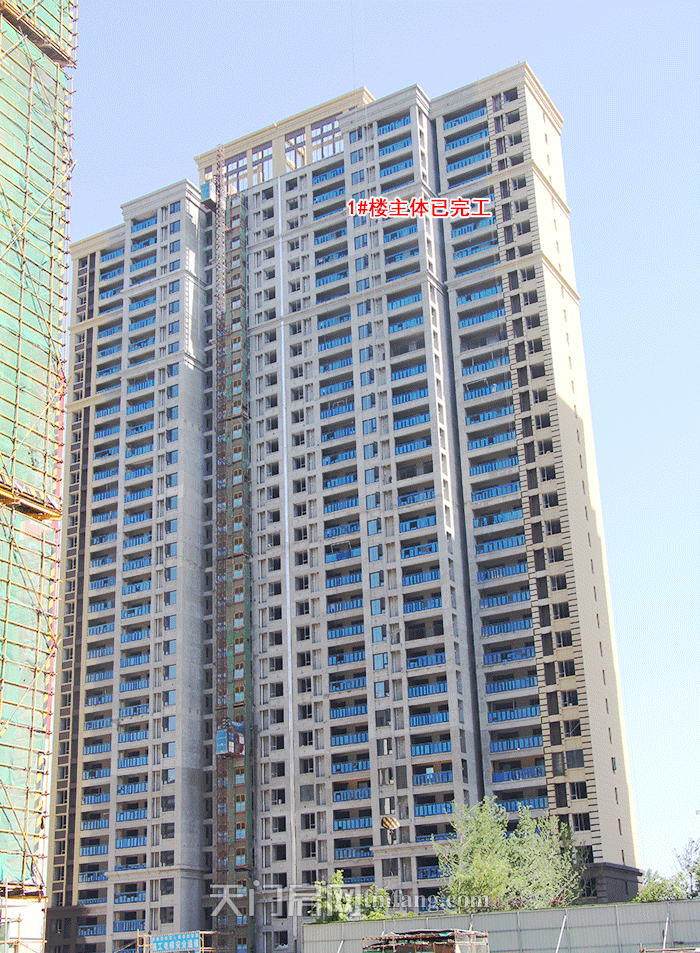 南德荟景湾5月工程进度：1#、2#、4#楼主体完工