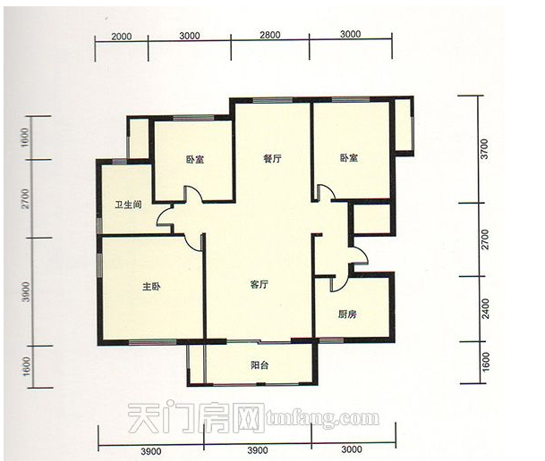 新城七期三房毛坯天门一小学区房小区
