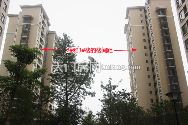 天城明珠2#楼与3#楼的宽阔楼间