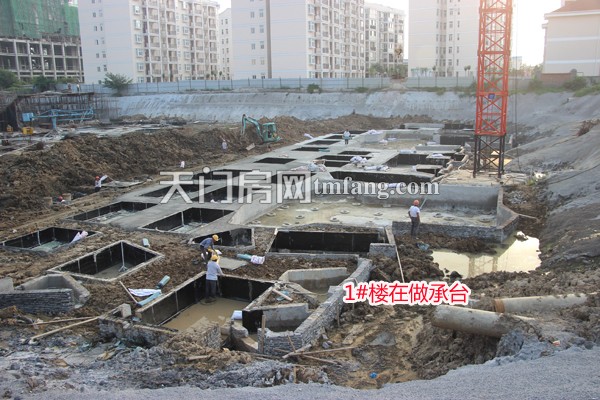 汇金国际8月工程进度1#楼在做承台