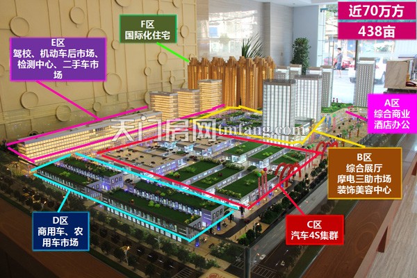 承天国际车城8月工程进度:C区在做钢结构