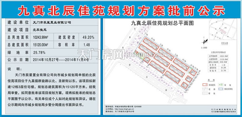 九真北辰嘉园规划方案批前公示图