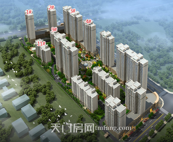 天宜华府11月工程进度 项目鸟瞰图