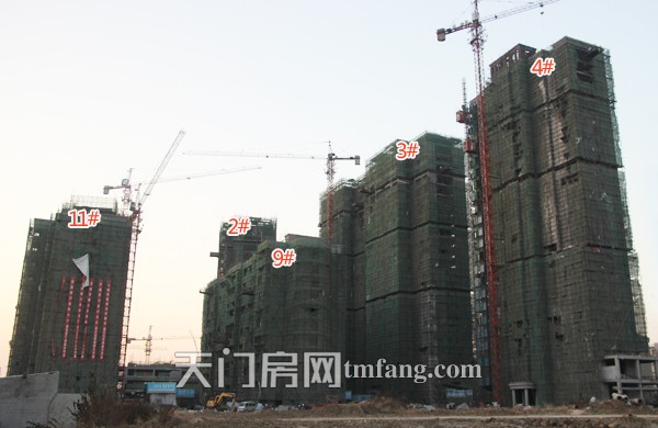 天宜华府12月工程进度：3#楼已经建至23层