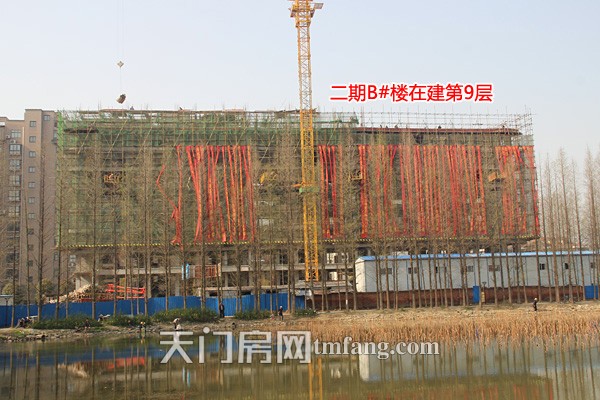 西湖御苑3月工程进度 二期B#楼在建9层