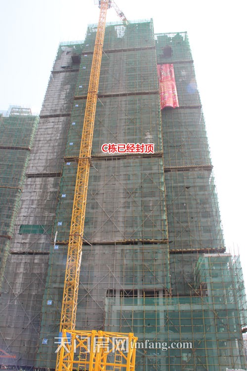 碧水园7月工程进度：B栋和C栋已经喜封金顶