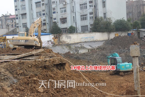 西湖公馆1月工程进度：2#楼已经建至第14层