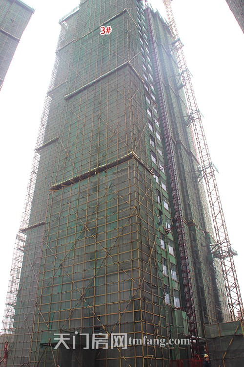 竟陵华府1月工程进度:5#楼即将封顶