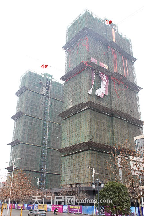 唐街·西湖一号1月工程进度：4#楼已经封顶