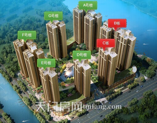 碧水园4月工程进度：B、C栋正在做外立面