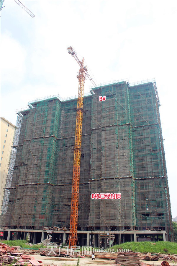 冠南汇侨城6月工程进度：B、C、H、I栋已封顶
