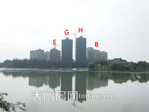 西湖御苑8月工程进度 ：E栋正在做外立面