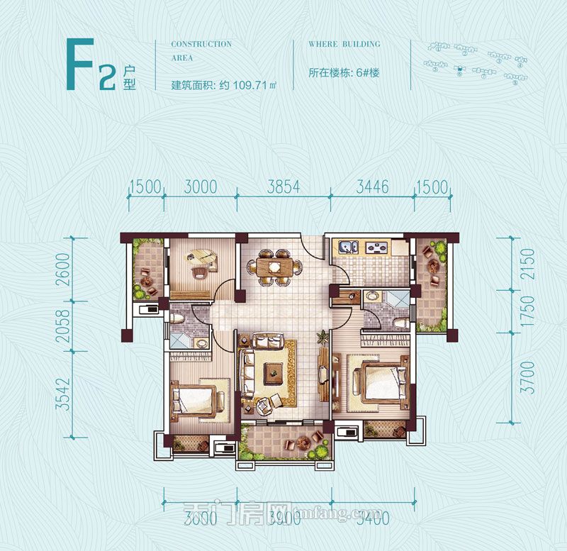 鑫龙·中央公园6#楼F2户型