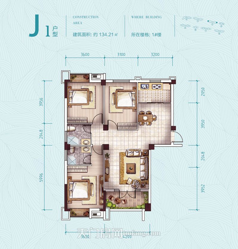 鑫龙·中央公园1#楼J1户型