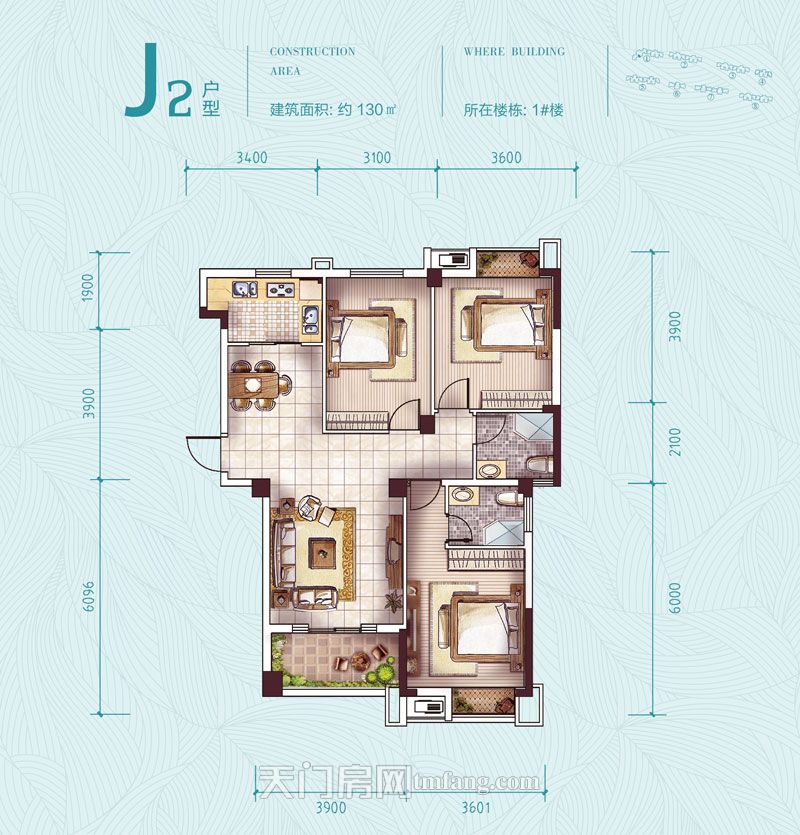 鑫龙·中央公园1#楼J2户型