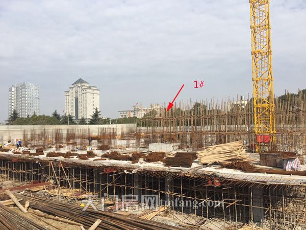 西湖·阳光壹号2月工程进度：1#楼在建第一层