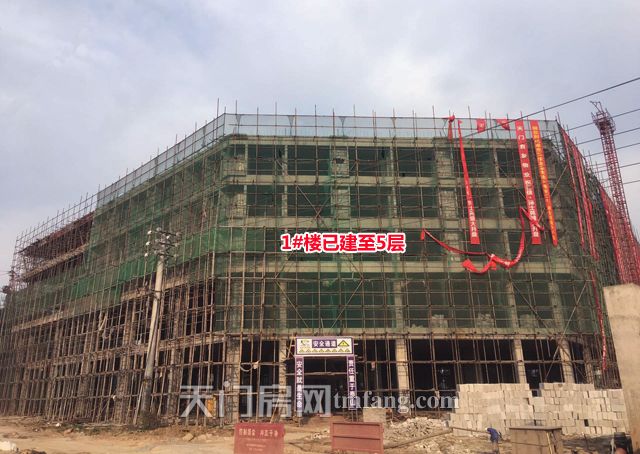 仁信·博士苑2月工程进度： 3栋步梯房均已封顶