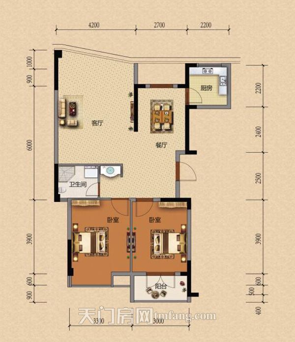 西湖御苑：约100㎡两房 三口之家温馨相伴