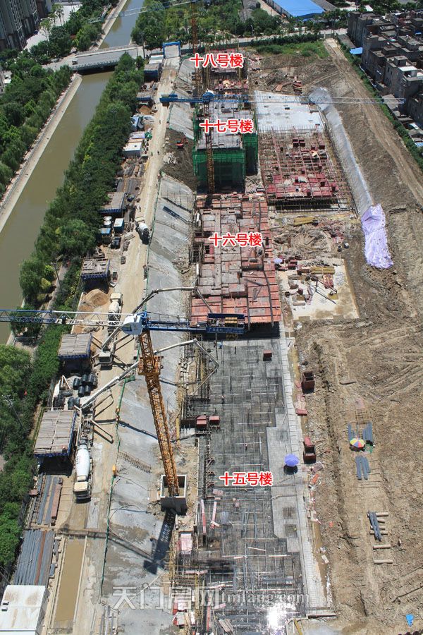 楚天尚城三期7月工程进度：4栋楼有序建设中