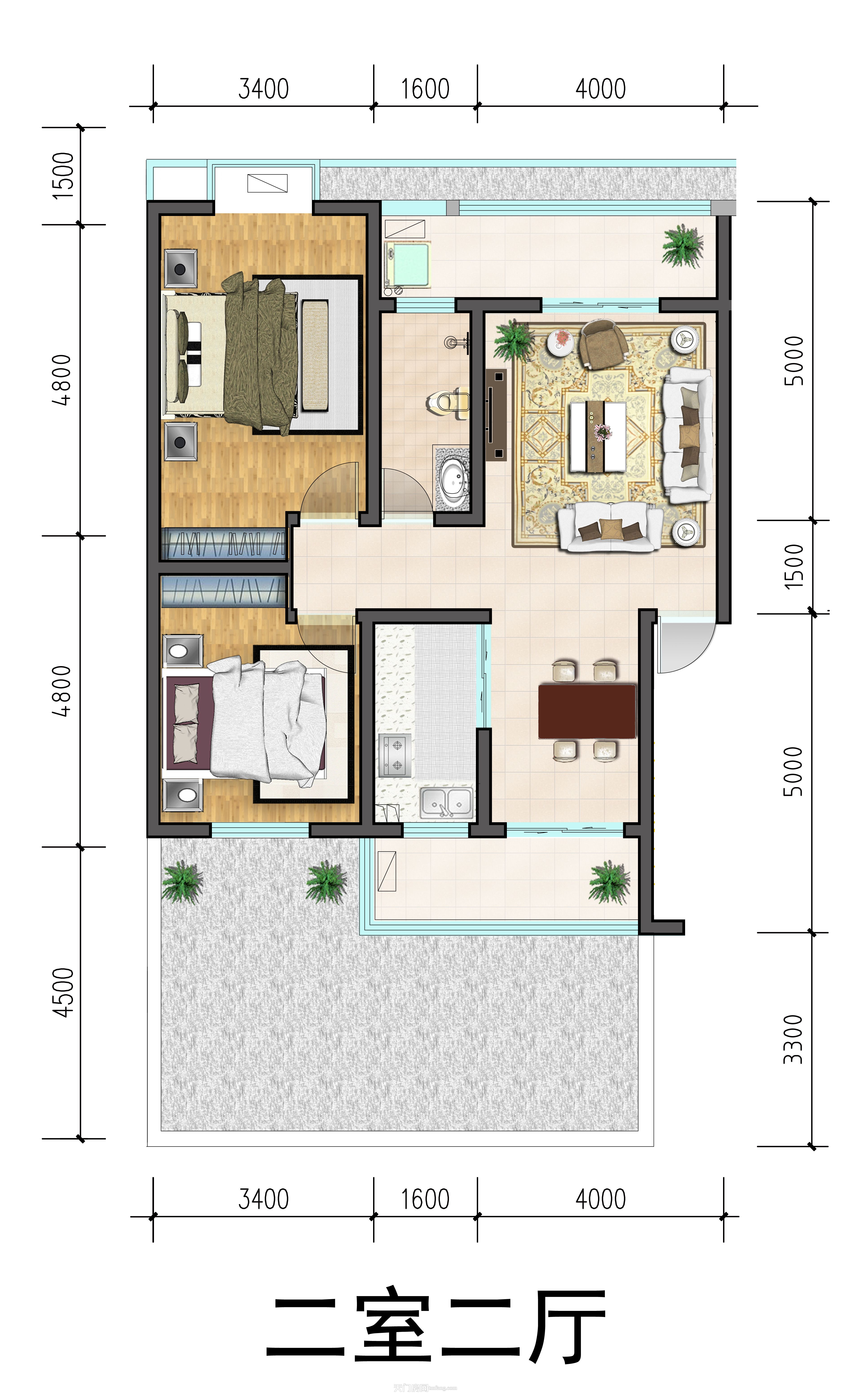东湖商居街6-9号楼2期2户型