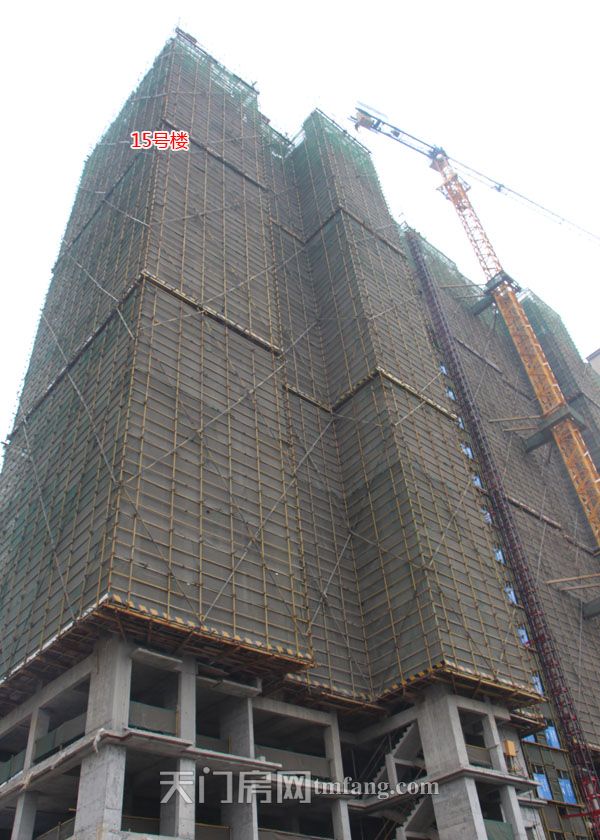 楚天尚城三期12月工程进度：17号楼喜封金顶